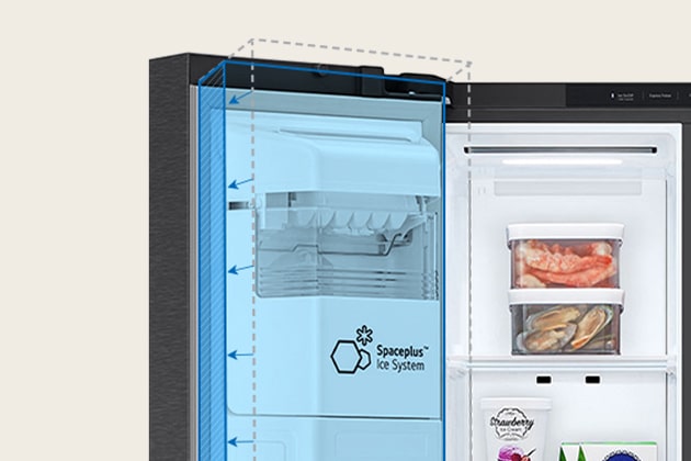Water being dispensed as image on the left